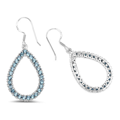 4.32 Carat Genuine London Blue Topaz .925 Sterling Silver Earrings Bids.com