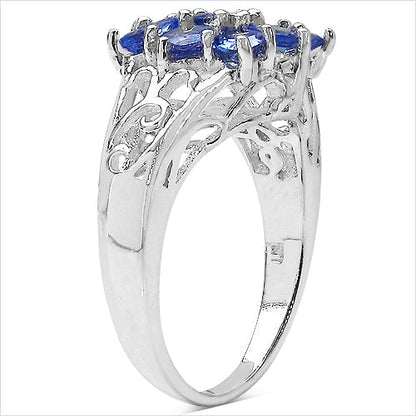 1.65 Carat Genuine Tanzanite .925 Sterling Silver Ring Bids.com