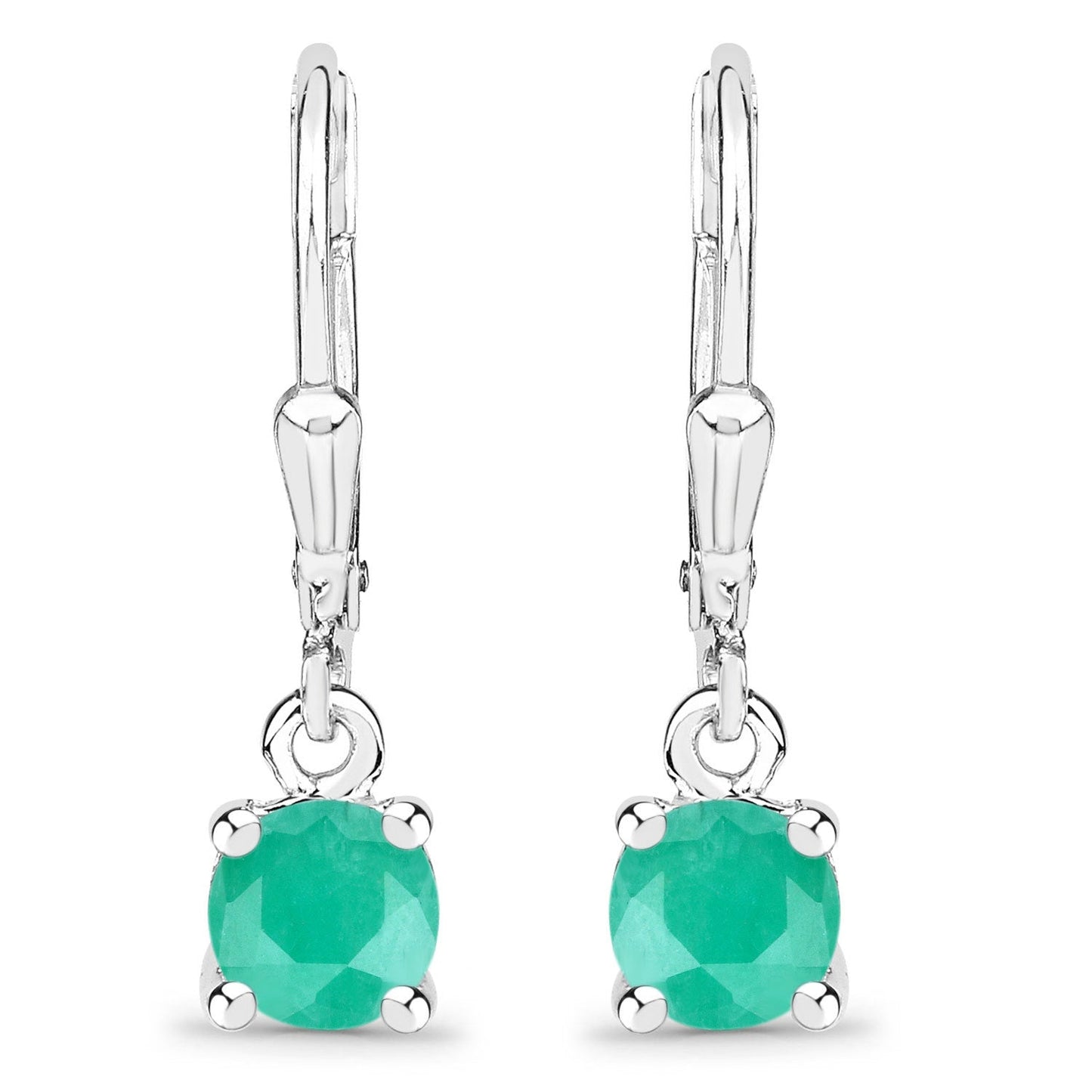0.92 Carat Genuine Emerald .925 Sterling Silver Earrings Bids.com