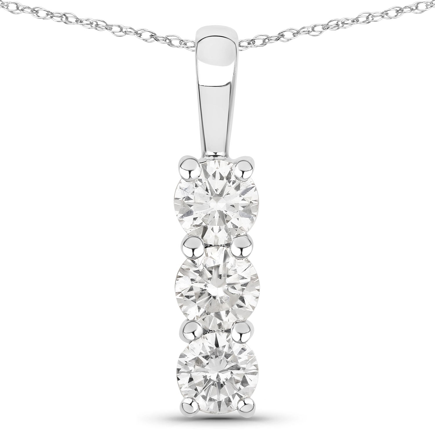 0.75 Carat Genuine Lab Grown Diamond 14K White Gold Pendant Bids.com