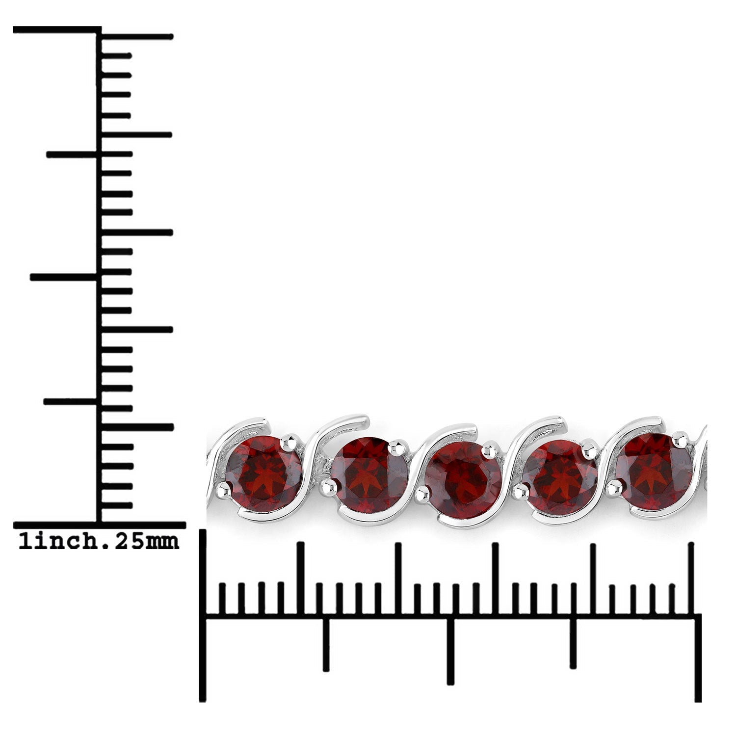 3.30 Carat Genuine Garnet .925 Sterling Silver Bracelet Bids.com