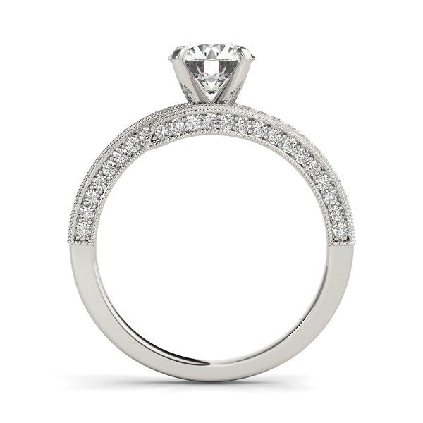 14k White Gold Round Diamond Bypass Style Engagement Ring (1 1/2 cttw) Bids.com