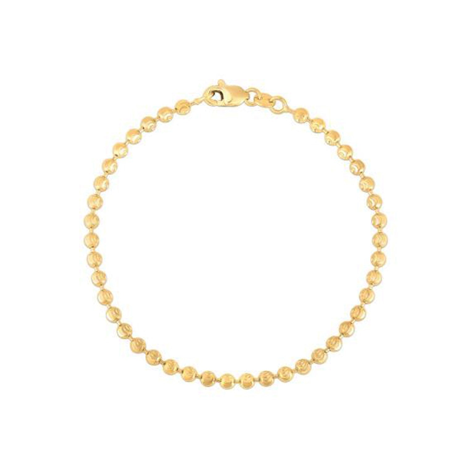 Moon Cut Bead Chain Bracelet in 14k Yellow Gold  (3.00 mm) Bids.com