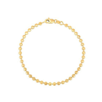 Moon Cut Bead Chain Bracelet in 14k Yellow Gold  (3.00 mm) Bids.com