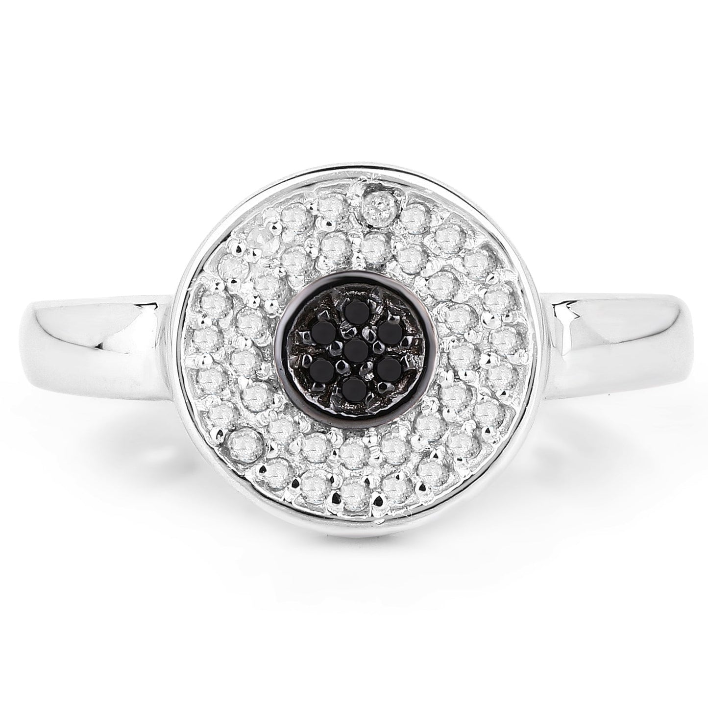 0.20 Carat Genuine Black Diamond and White Diamond .925 Sterling Silver Ring Bids.com