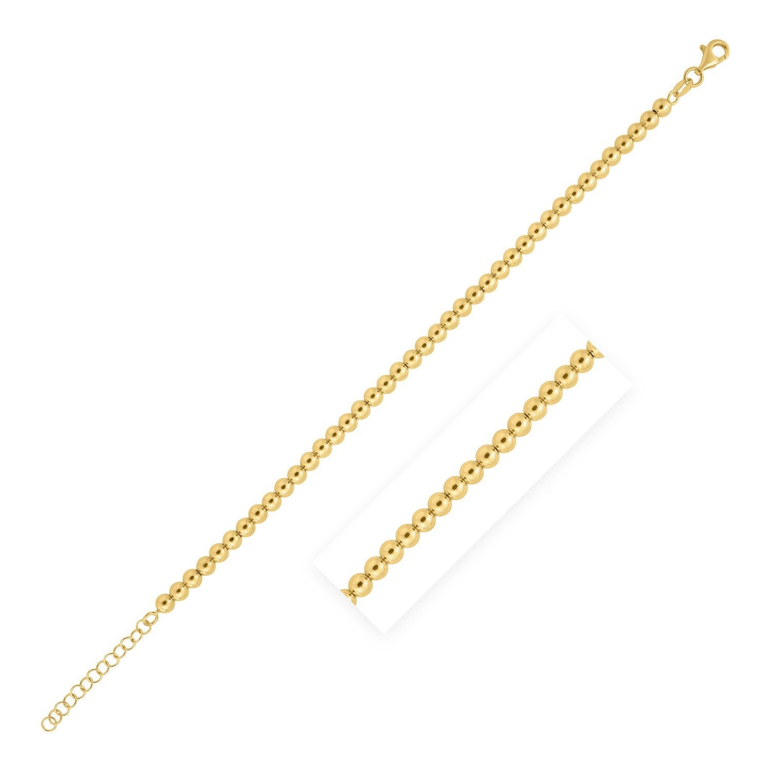 14k Yellow Gold Bead Bracelet  (4.00 mm) Bids.com