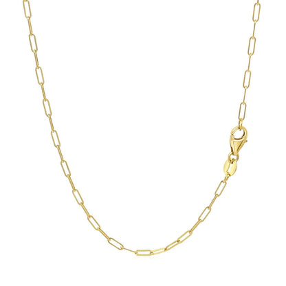 14K Yellow Gold Fine Paperclip Chain (1.5mm) Bids.com