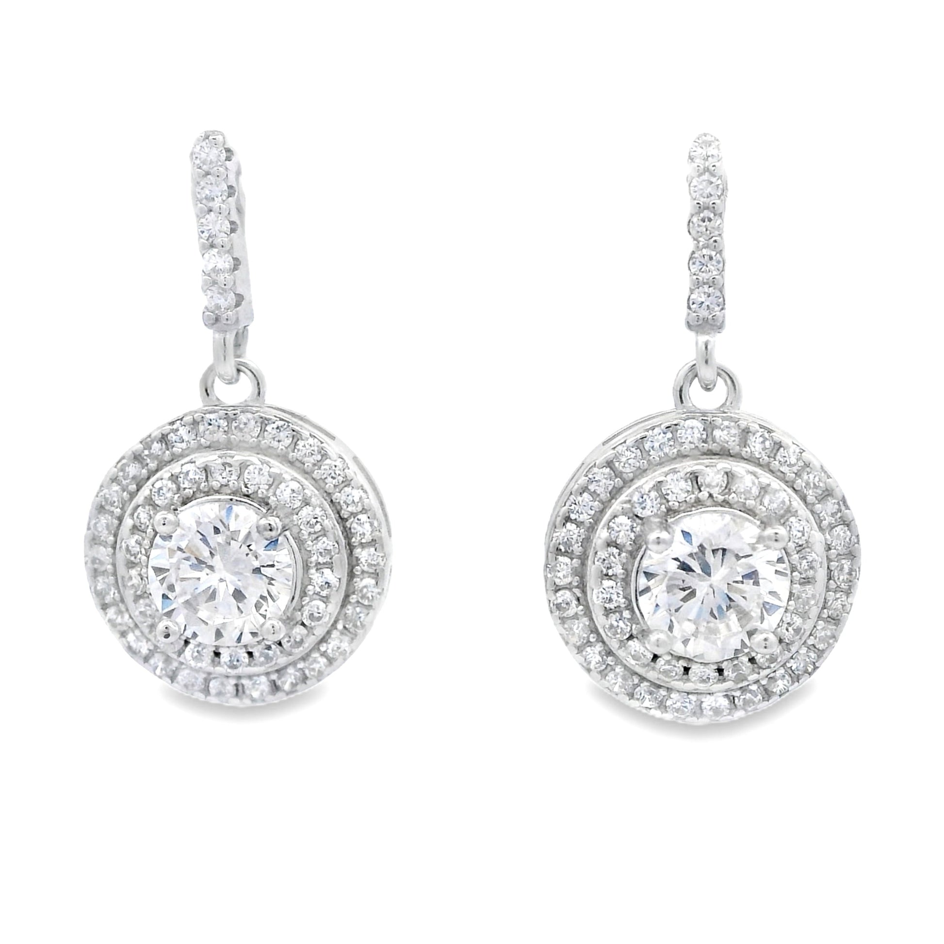 Natural Cubic Zirconia Earrings Sterling Silver Bids.com