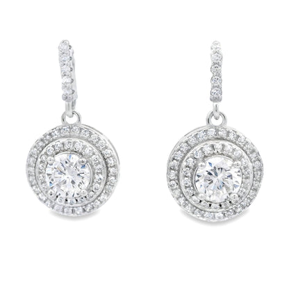 Natural Cubic Zirconia Earrings Sterling Silver Bids.com