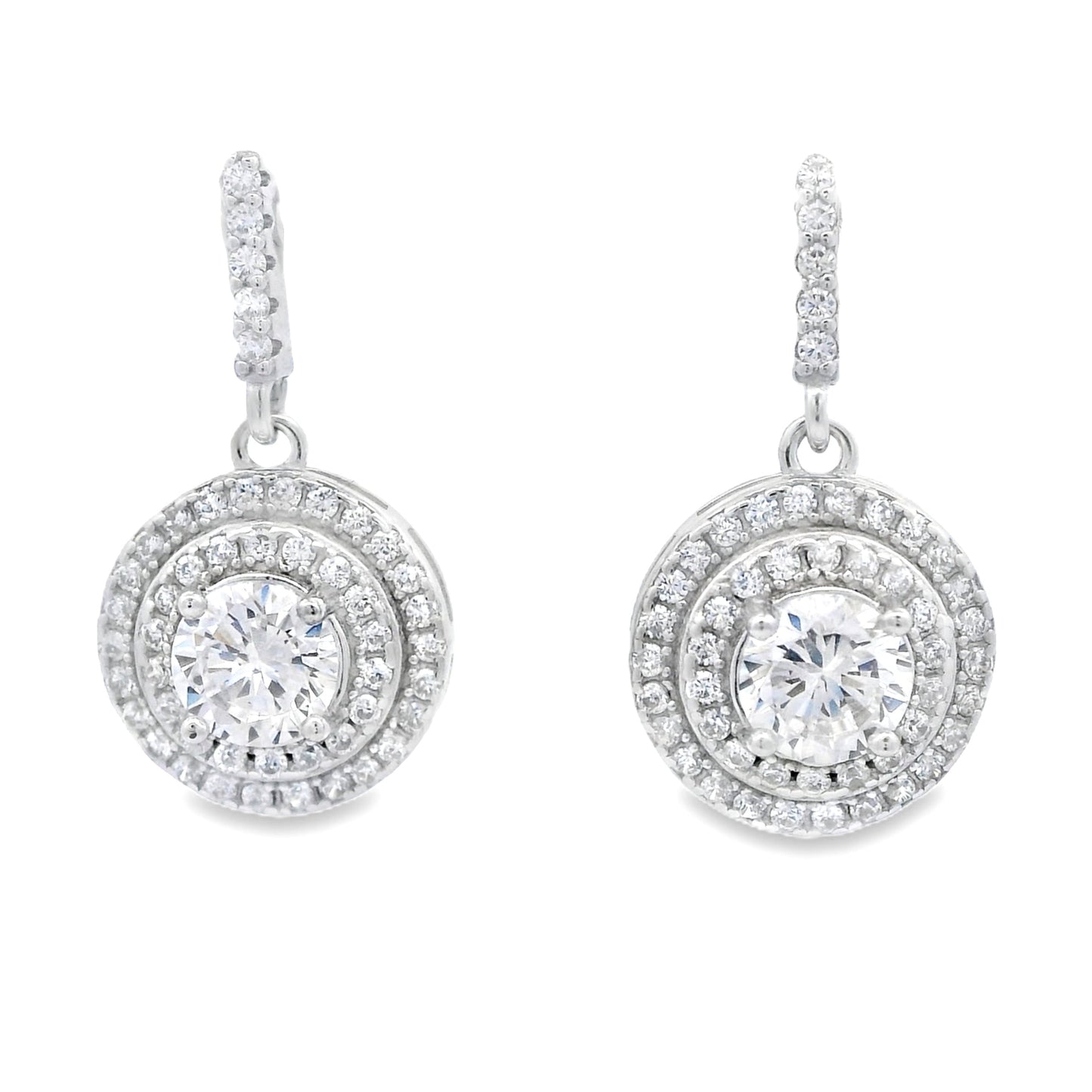 Natural Cubic Zirconia Earrings Sterling Silver Bids.com