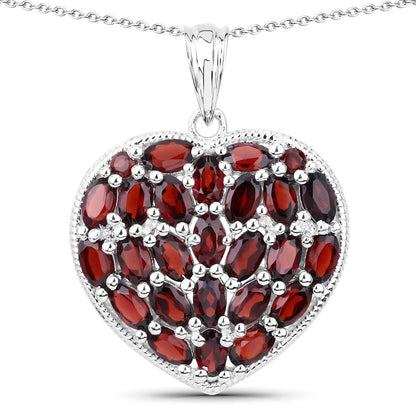 6.98 Carat Genuine Garnet and White Topaz .925 Sterling Silver Pendant Bids.com