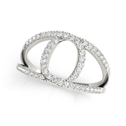 14k White Gold Diamond Loop Style Dual Band Ring (1/2 cttw) Bids.com