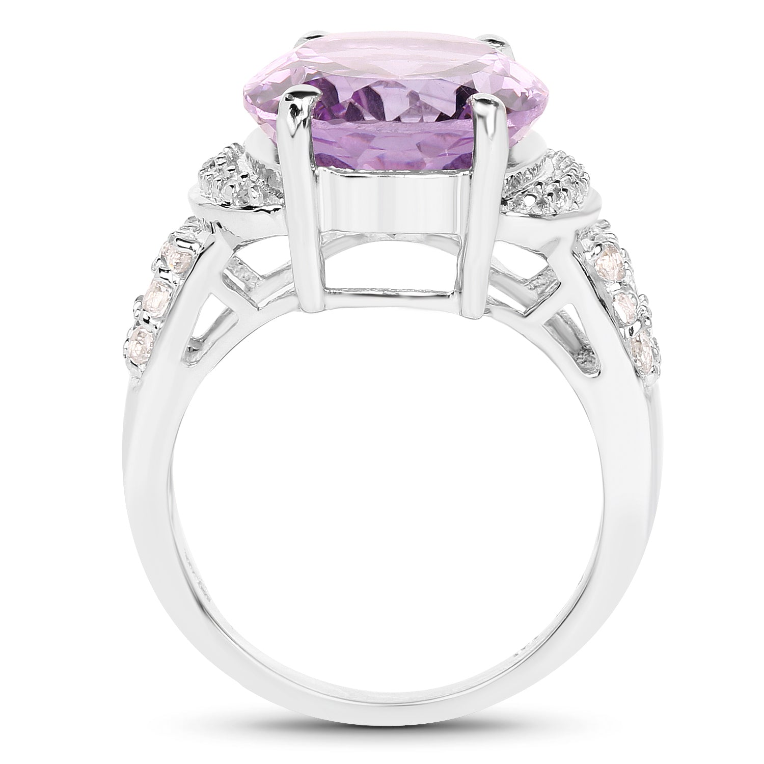 8.98 Carat Genuine Amethyst & White Topaz .925 Sterling Silver Ring Bids.com
