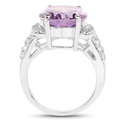 8.98 Carat Genuine Amethyst & White Topaz .925 Sterling Silver Ring Bids.com