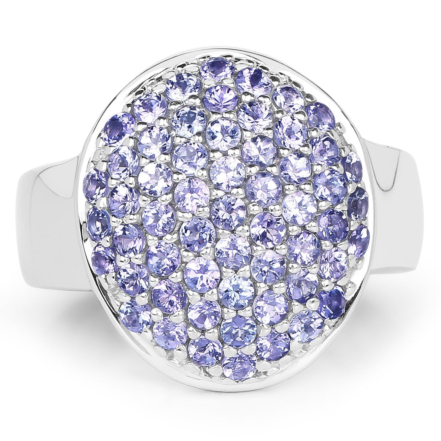 2.00 Carat Genuine Tanzanite .925 Sterling Silver Ring Bids.com
