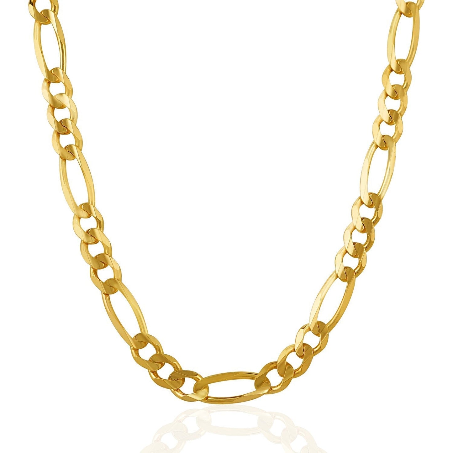 7.0mm 14k Yellow Gold Solid Figaro Chain Bids.com