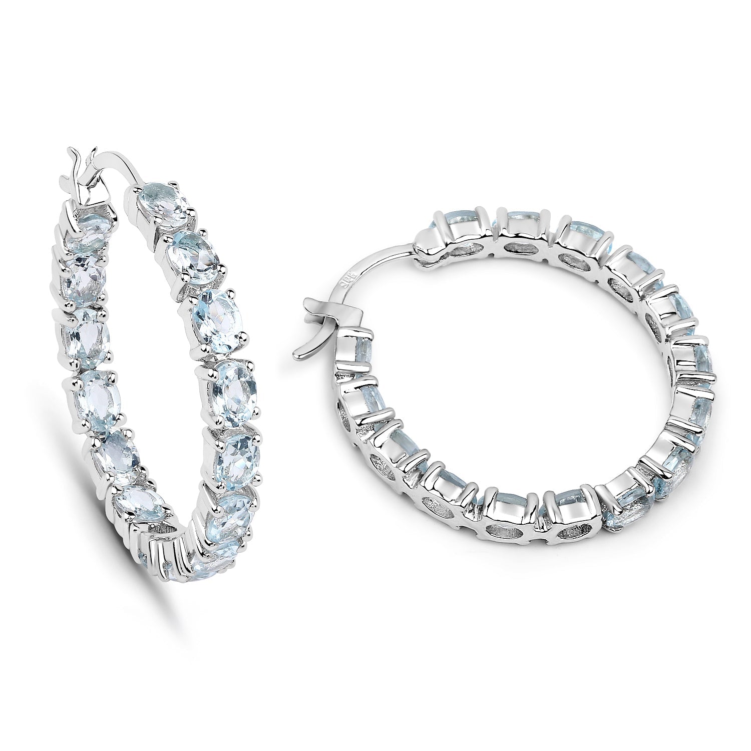 5.70 Carat Genuine Blue Topaz .925 Sterling Silver Earrings Bids.com