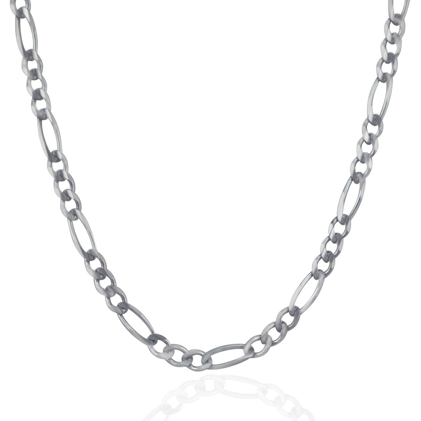 4.6mm 14k White Gold Solid Figaro Chain Bids.com