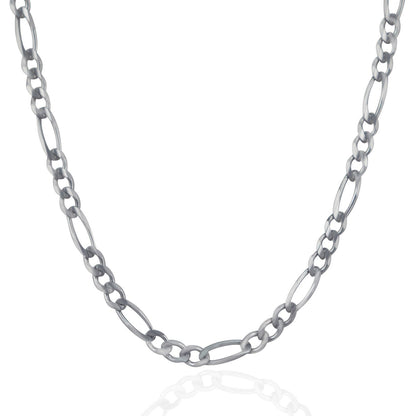 4.6mm 14k White Gold Solid Figaro Chain Bids.com