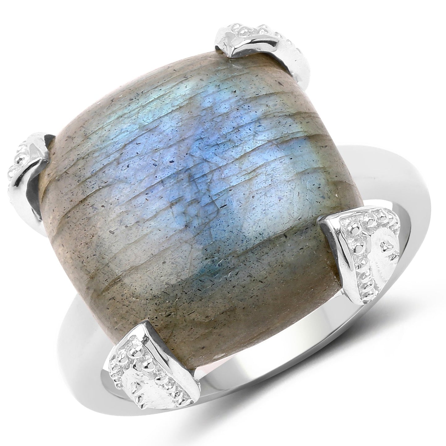 16.95 Carat Genuine Labradorite .925 Sterling Silver Ring Bids.com