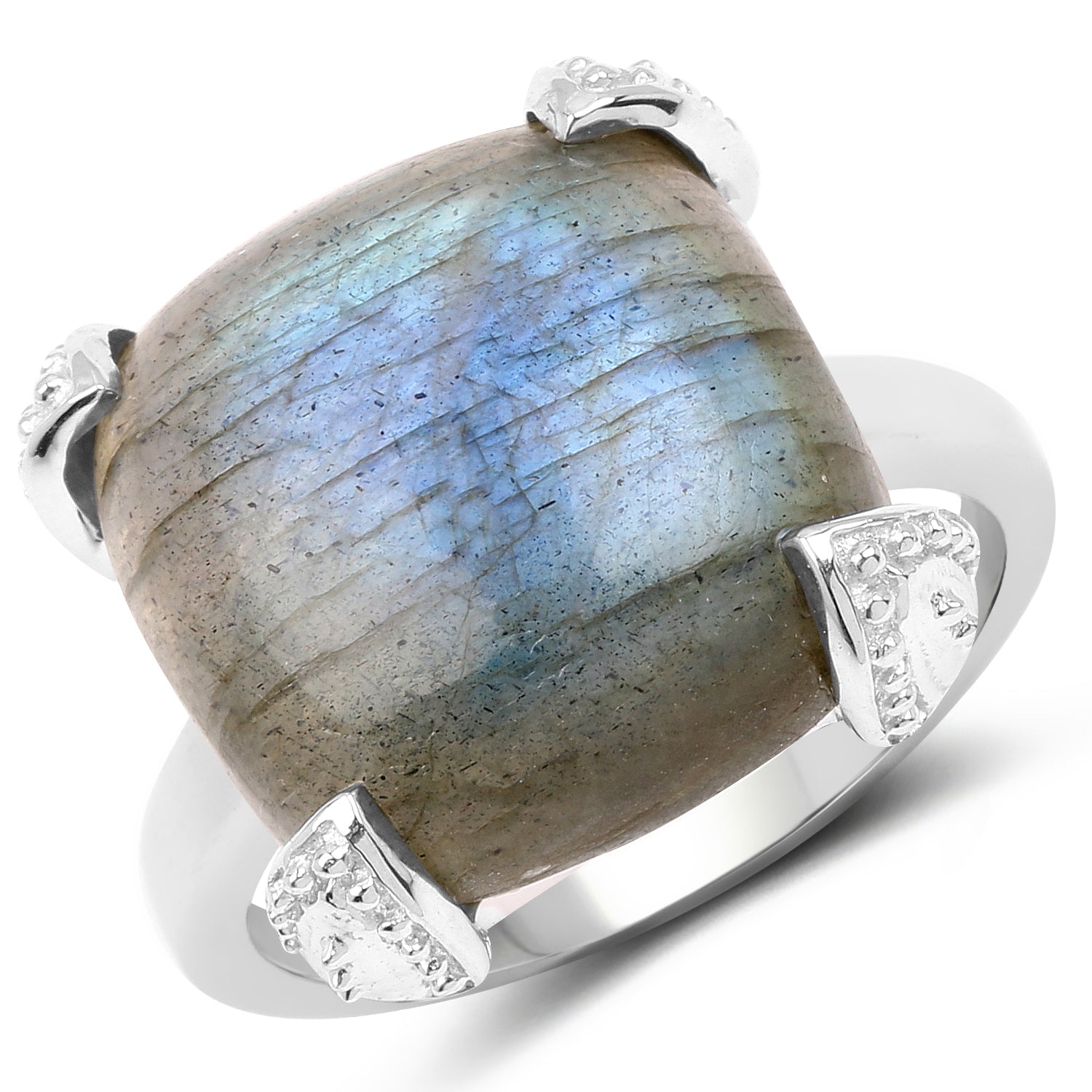 16.95 Carat Genuine Labradorite .925 Sterling Silver Ring Bids.com