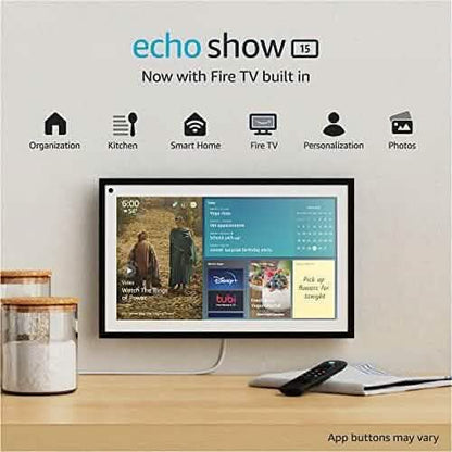 Echo Show 15 Full HD 15.6" Smart Display with Alexa, Fire TV and Remote (Refurbished) DailySale