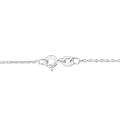 .925 Sterling Silver 1/6 Cttw Brilliant-Cut Diamond Miracle-Set Shared Prong Cross 18" Pendant Necklace (I-J Color, I2-I3 Clarity) Bids.com