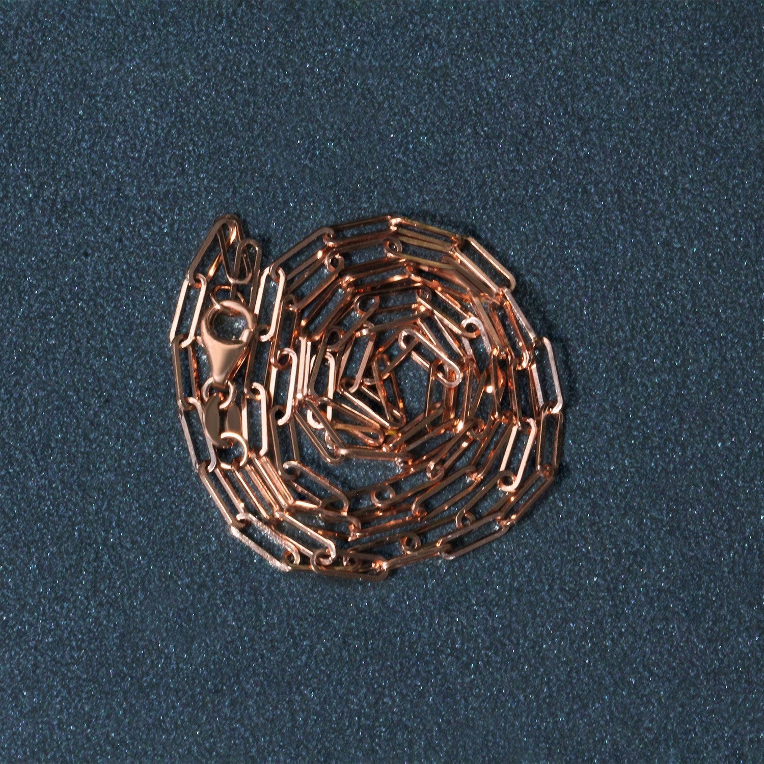 14K Rose Gold Delicate Paperclip Chain (2.1mm) Bids.com