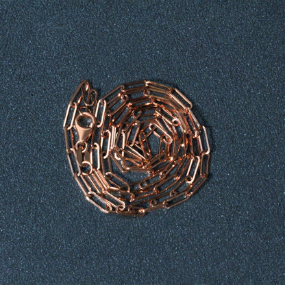 14K Rose Gold Delicate Paperclip Chain (2.1mm) Bids.com