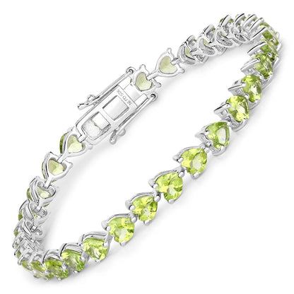 13.64 Carat Genuine Peridot .925 Sterling Silver Bracelet Bids.com