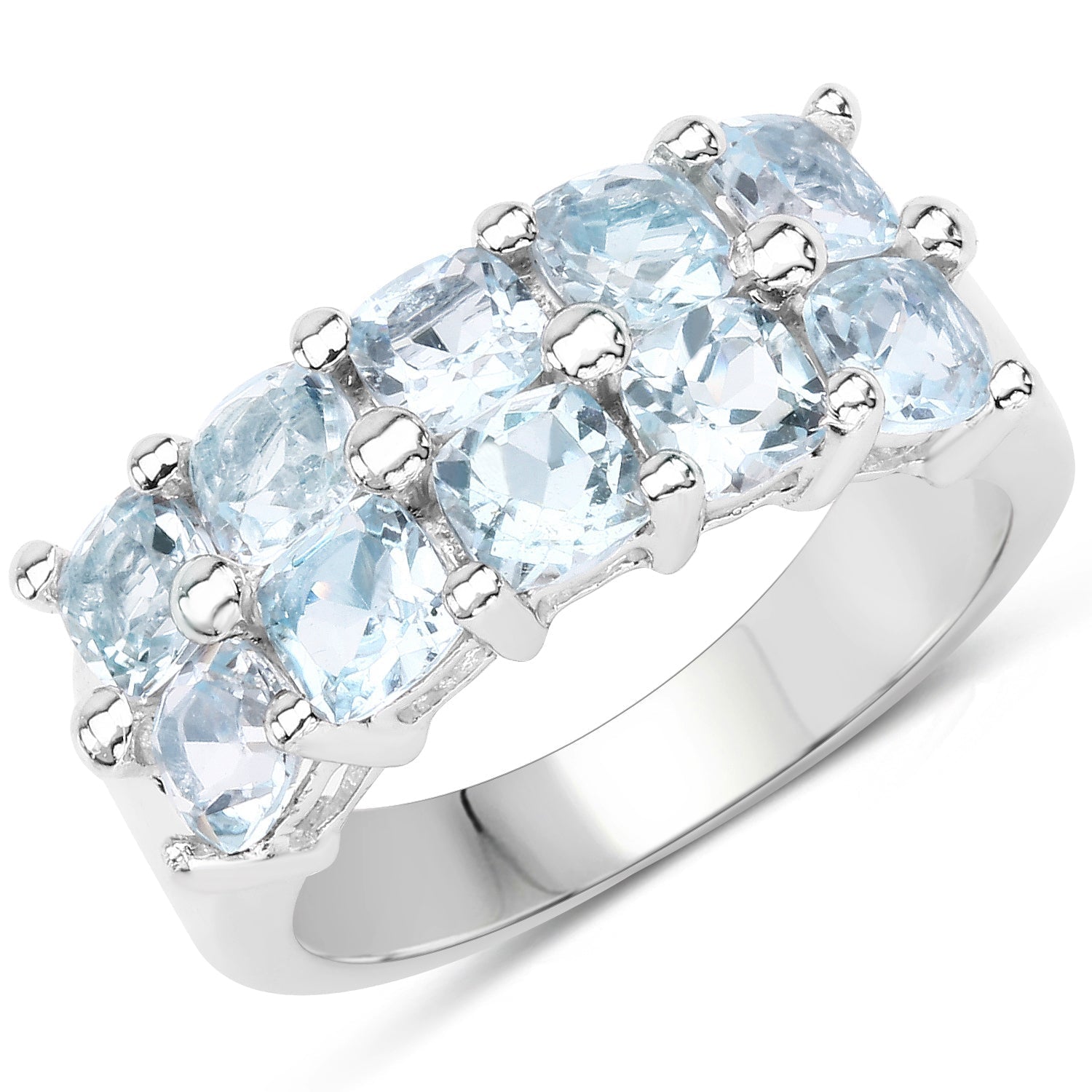 3.60 Carat Genuine  Blue Topaz .925 Sterling Silver Ring Bids.com