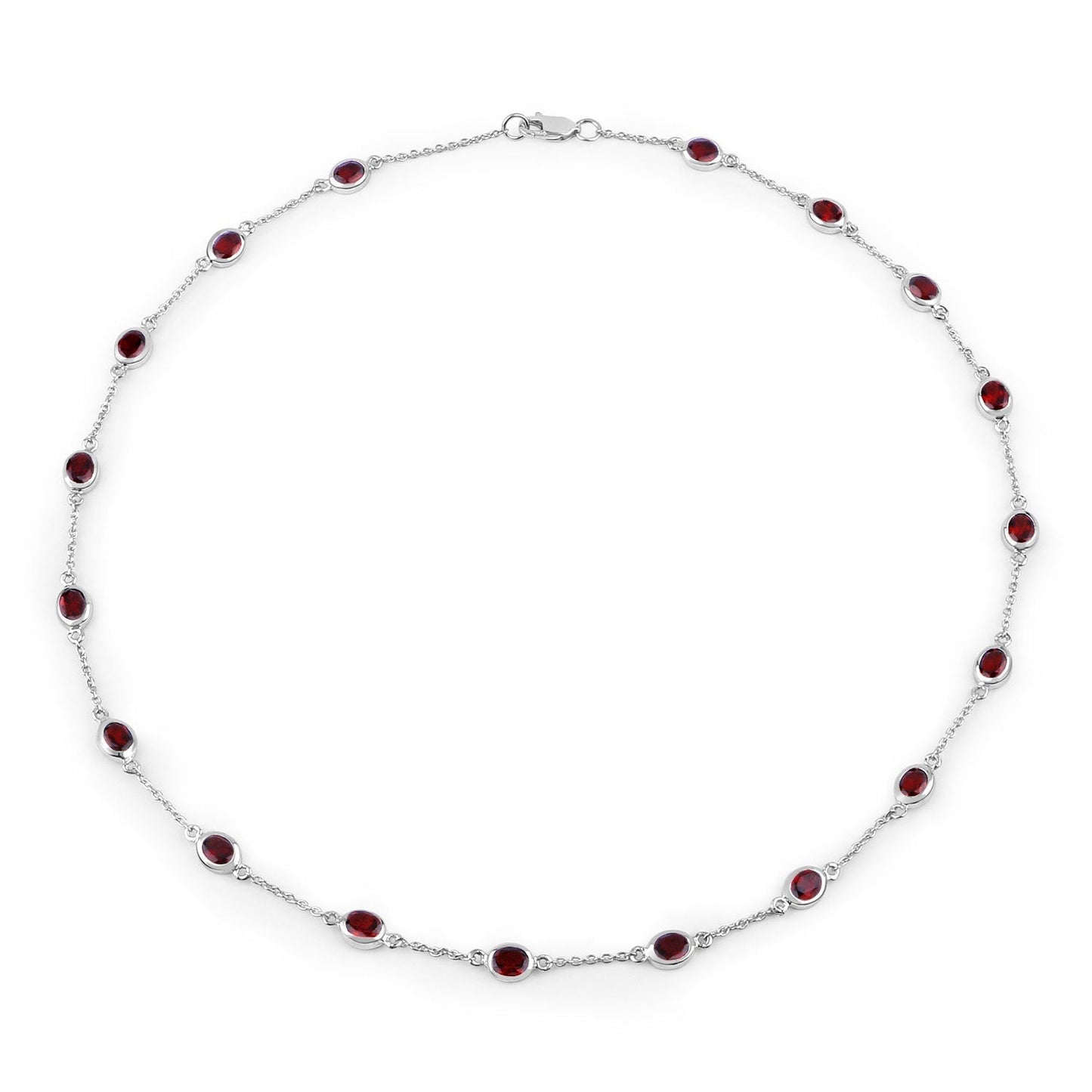 8.10 Carat Genuine Garnet .925 Sterling Silver Necklace Bids.com