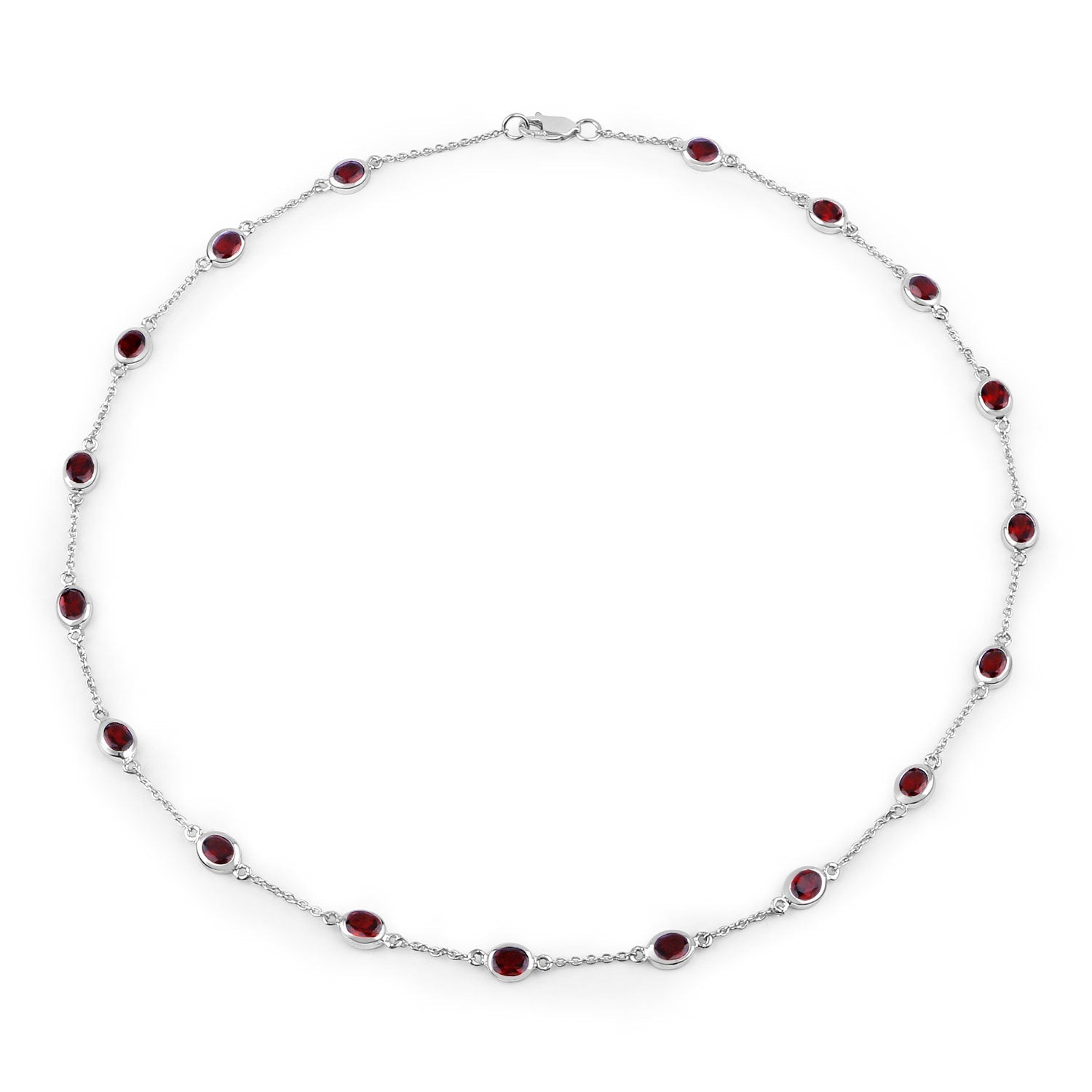 8.10 Carat Genuine Garnet .925 Sterling Silver Necklace Bids.com
