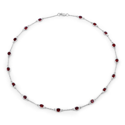 8.10 Carat Genuine Garnet .925 Sterling Silver Necklace Bids.com
