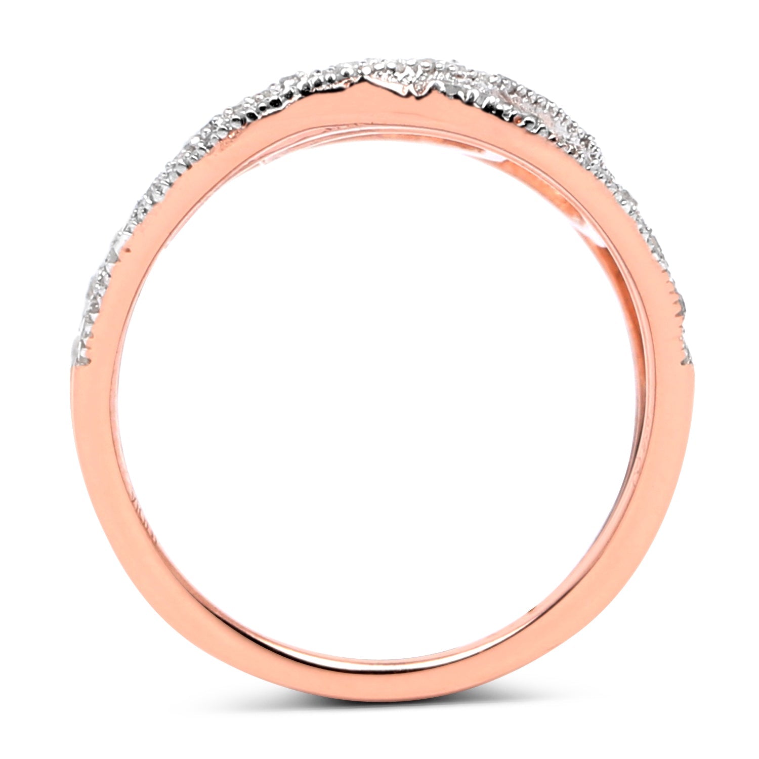 14K Rose Gold Plated 0.73 Carat Genuine White Diamond .925 Sterling Silver Ring Bids.com