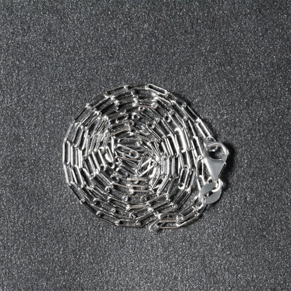 14K White Gold Fine Paperclip Chain (1.5mm) Bids.com