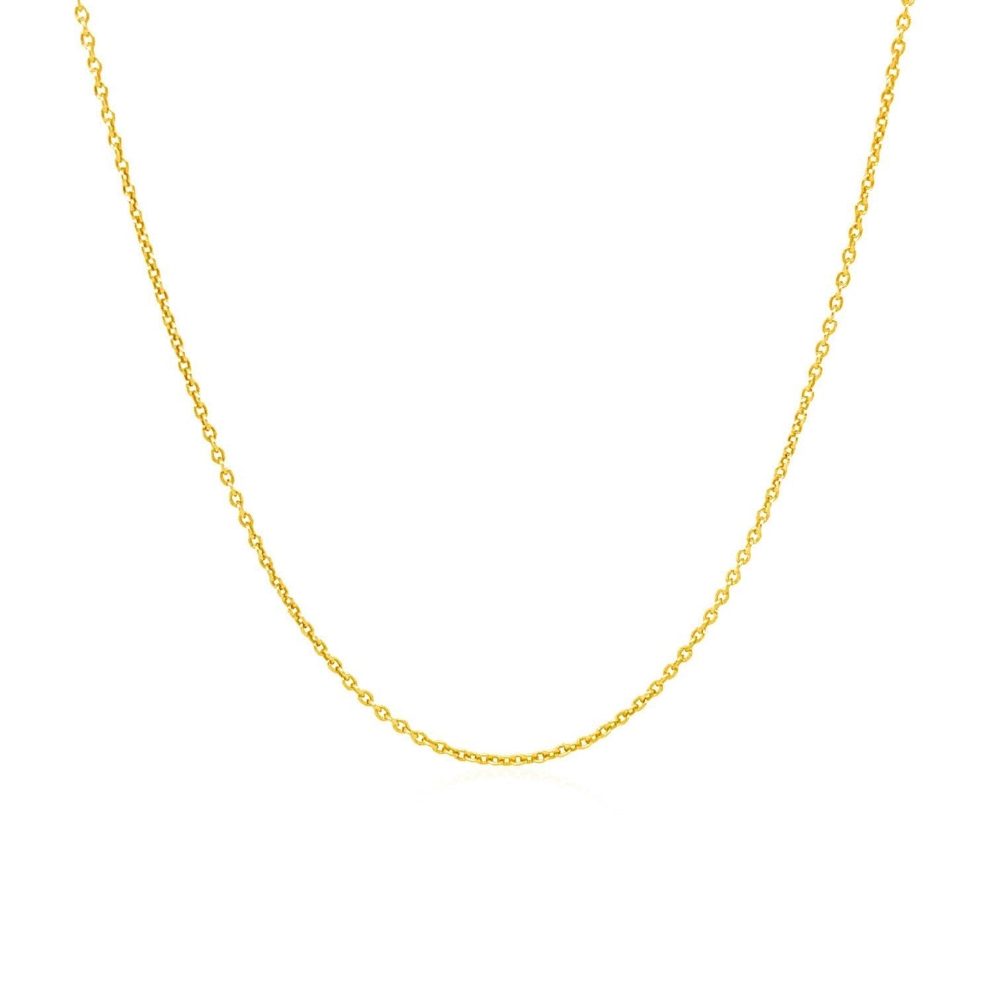 14k Yellow Gold Round Cable Link Chain 1.1mm Bids.com