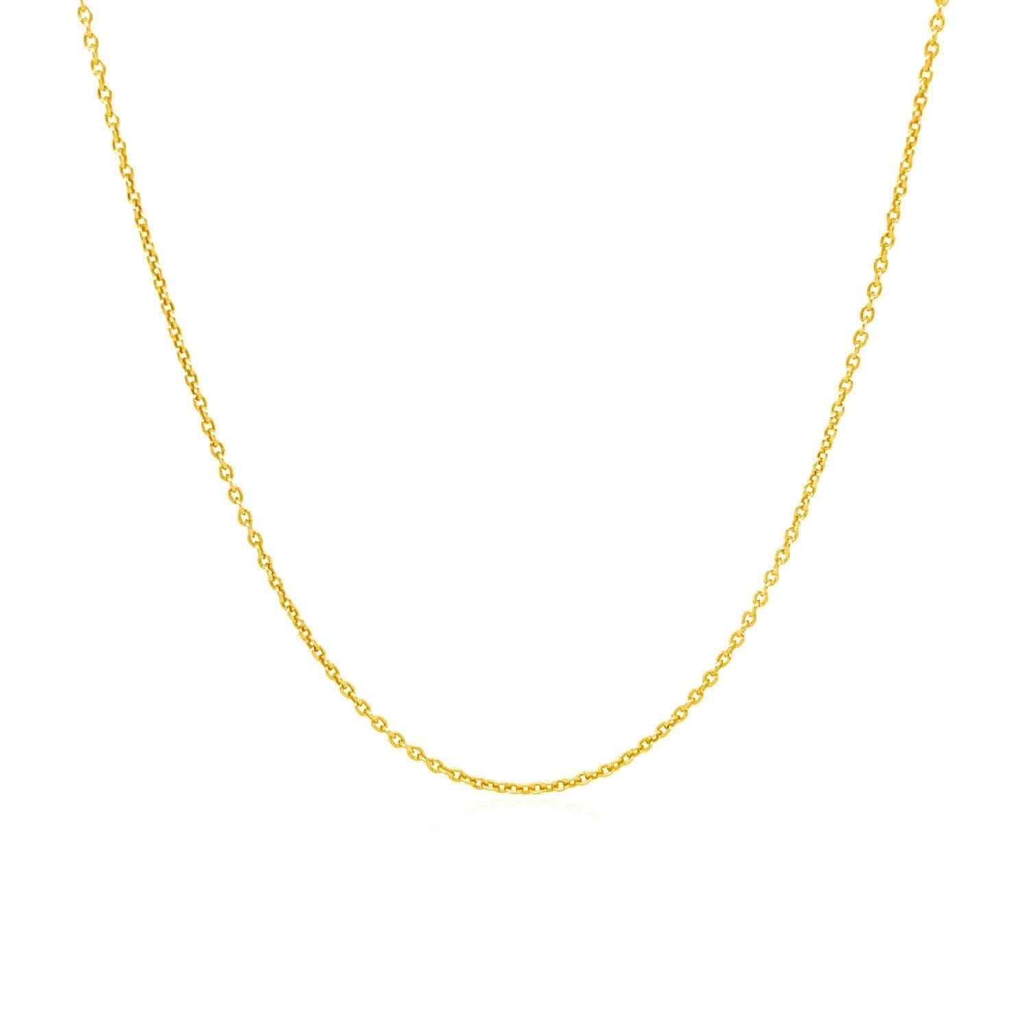 14k Yellow Gold Round Cable Link Chain 1.1mm Bids.com