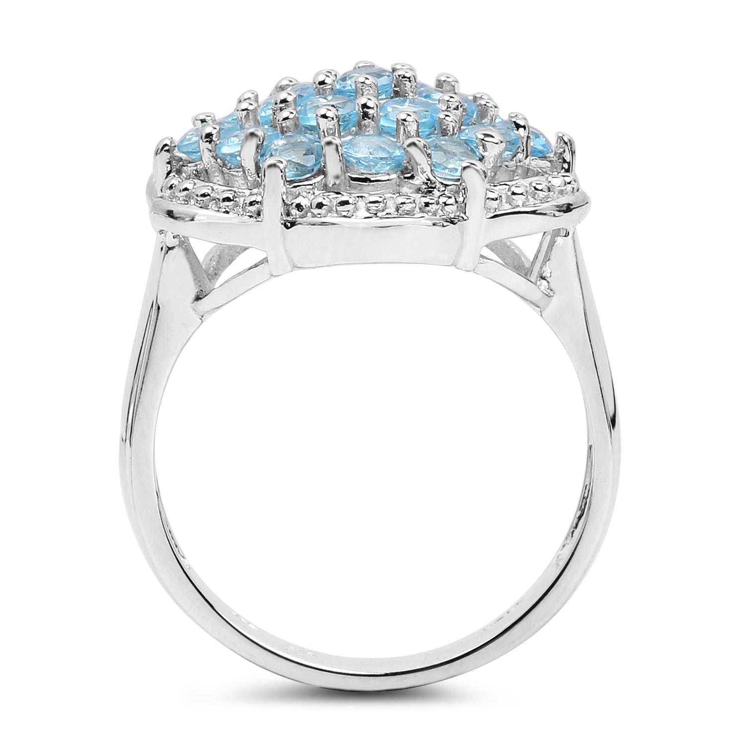 1.90 Carat Genuine Swiss Blue Topaz .925 Sterling Silver Ring Bids.com