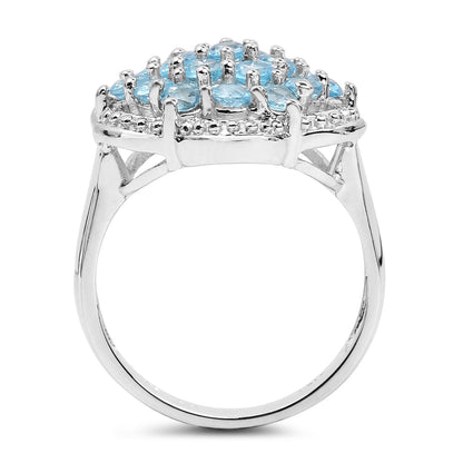 1.90 Carat Genuine Swiss Blue Topaz .925 Sterling Silver Ring Bids.com