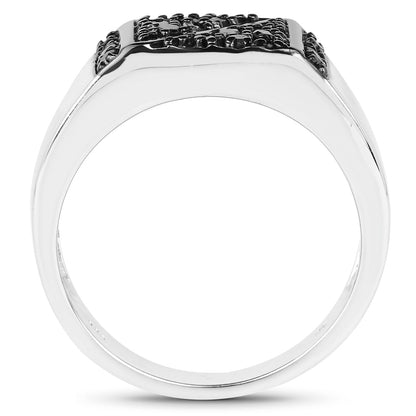 0.35 Carat Genuine Black Diamond .925 Sterling Silver Ring Bids.com