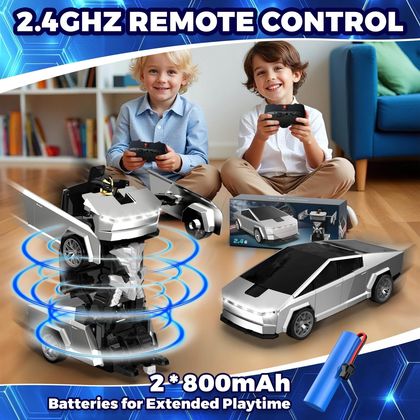2.4GHz Remote Control Off-Road Car – Robot Transforming, LED Lights DailySale