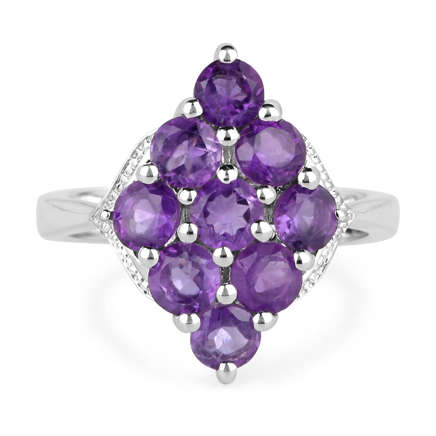 2.16 Carat Genuine Amethyst .925 Sterling Silver Ring Bids.com