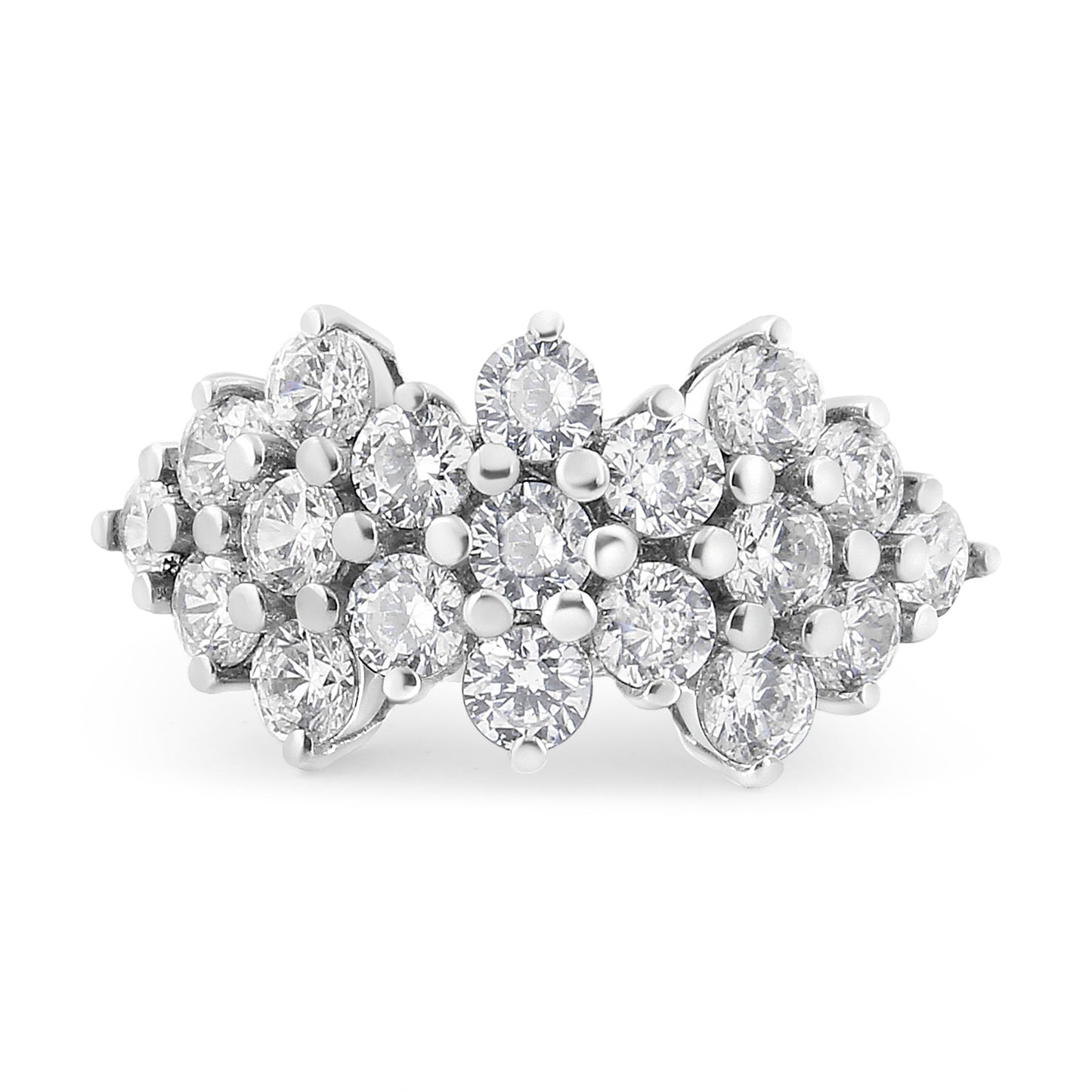 14K White Gold 4.0 Cttw Diamond Multi Row Scatter Band Ring (I-J Color, I1-I2 Clarity) - Size 7 Bids.com