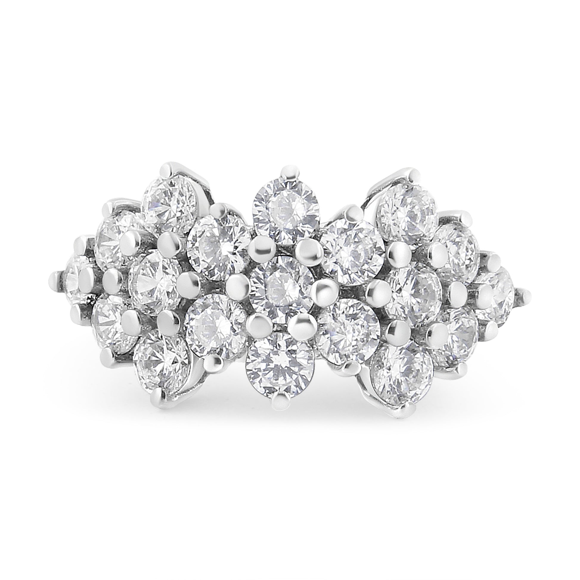 14K White Gold 4.0 Cttw Diamond Multi Row Scatter Band Ring (I-J Color, I1-I2 Clarity) - Size 7 Bids.com