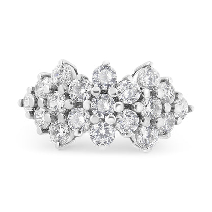 14K White Gold 4.0 Cttw Diamond Multi Row Scatter Band Ring (I-J Color, I1-I2 Clarity) - Size 7 Bids.com
