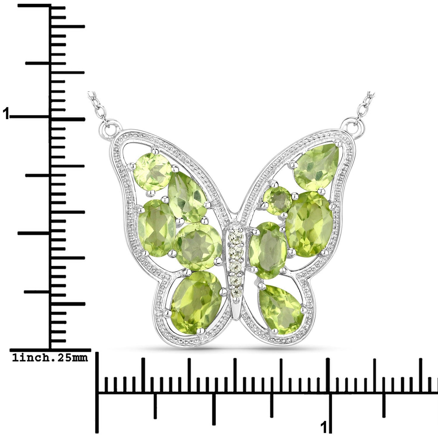 4.65 Carat Genuine Peridot .925 Sterling Silver Necklace Bids.com