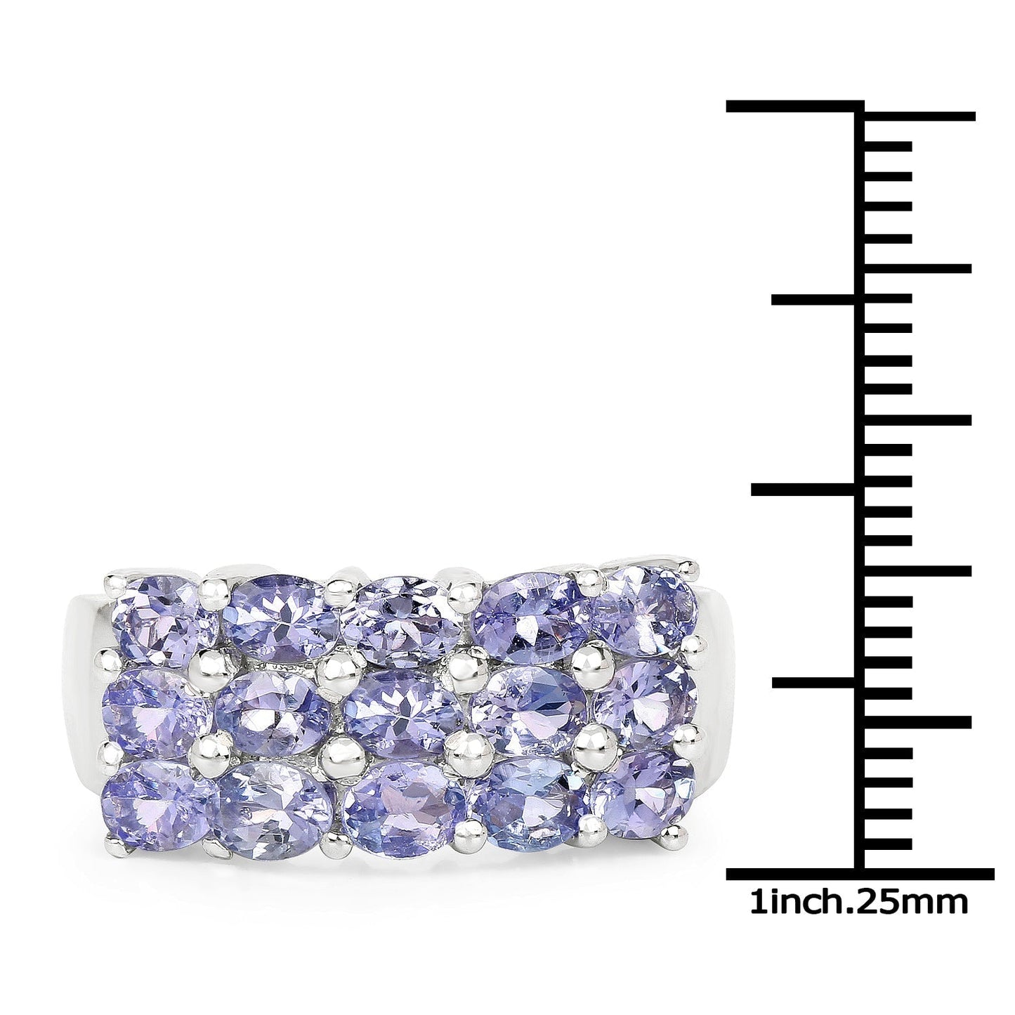 2.55 Carat Genuine Tanzanite .925 Sterling Silver Ring Bids.com