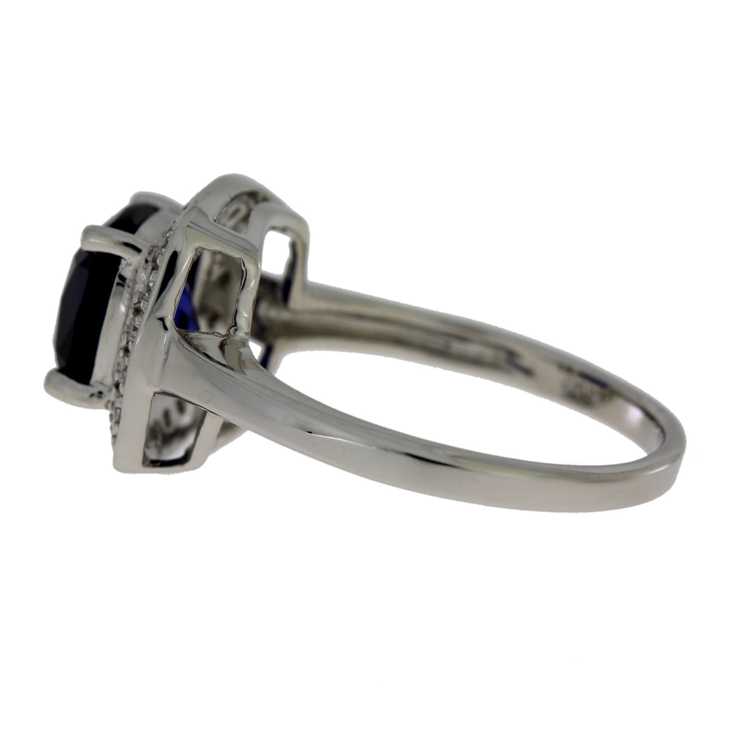 Created Sapphire Moissanite Ring Sterling Silver Bids.com