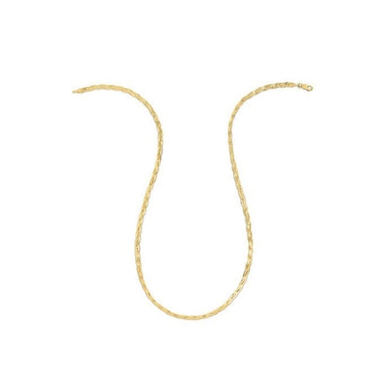 14k Yellow Gold Braided Herringbone Chain (3.20 mm) Bids.com